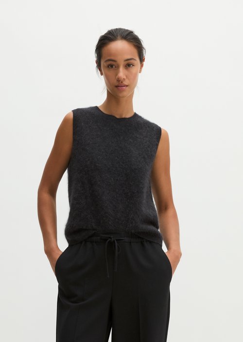 Cozy cropped slipover — Coal Grey Melange