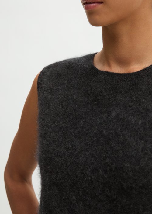 Cozy cropped slipover — Coal Grey Melange