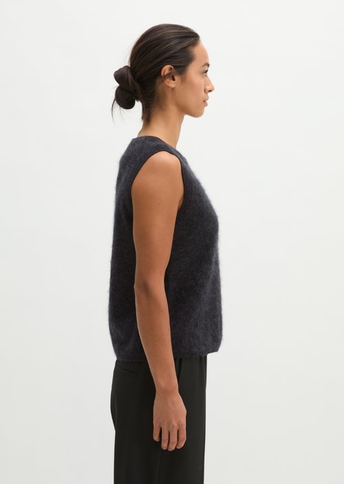 Cozy cropped slipover — Coal Grey Melange