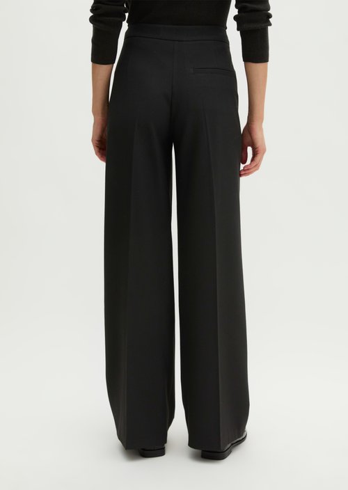 Relaxed-fit flannel pants — Black