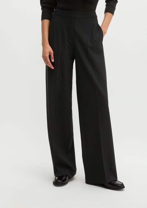 Relaxed-fit flannel pants — Black