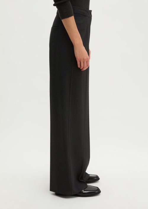 Relaxed-fit flannel pants — Black
