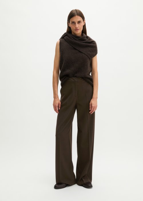 Relaxed-fit flannel pants — Burnt Coffee
