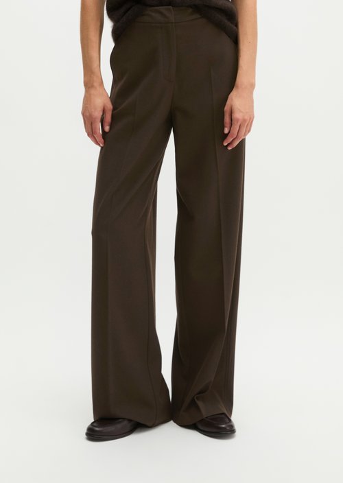 Relaxed-fit flannel pants — Burnt Coffee