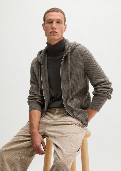 Regular-Fit Hooded Cardigan — Wooden Earth