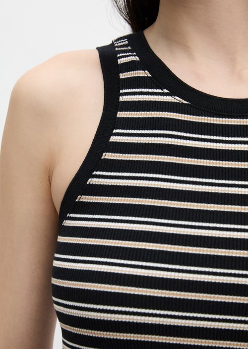 Ribbed top slim — Black