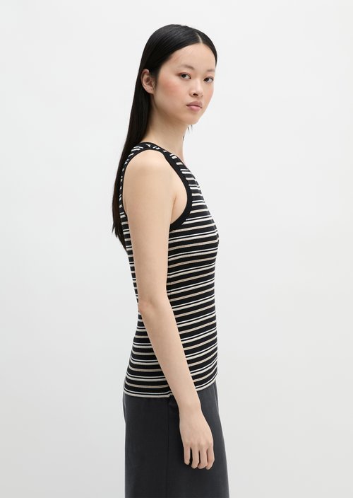 Ribbed top slim — Black