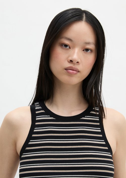 Ribbed top slim — Black