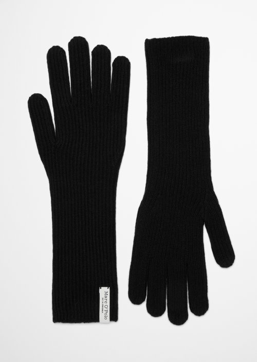 Long Knitted Gloves — Black