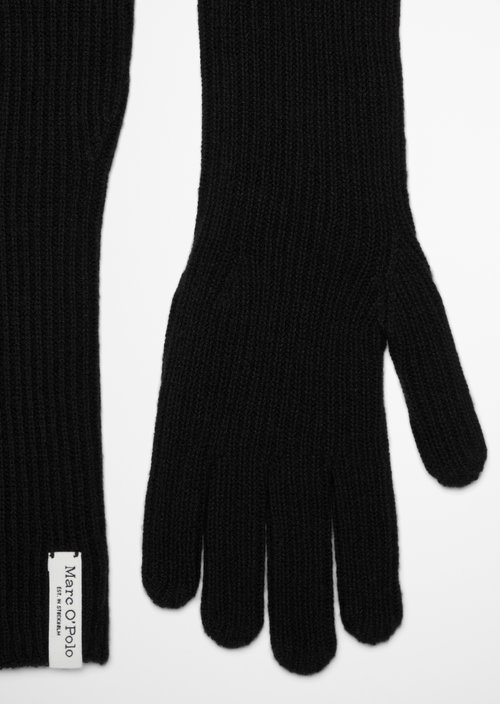 Long Knitted Gloves — Black