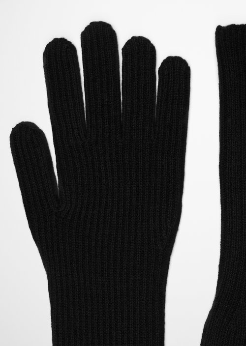 Long Knitted Gloves — Black