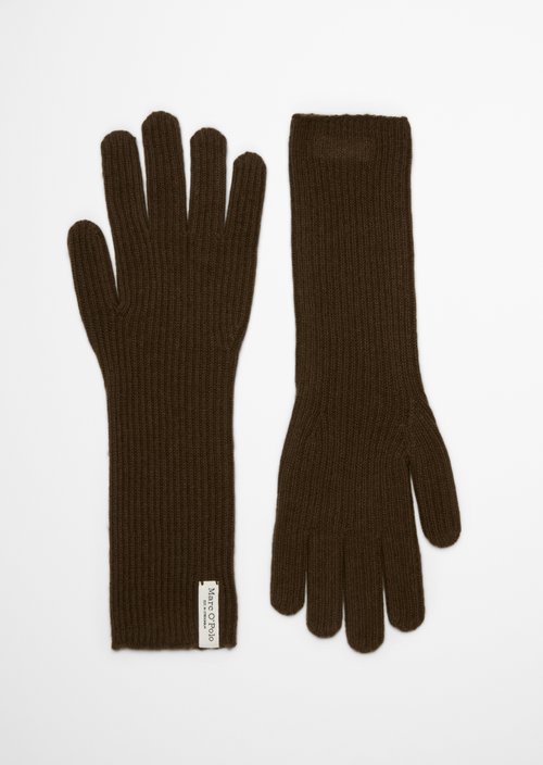 Long Knitted Gloves — Burnt Coffee