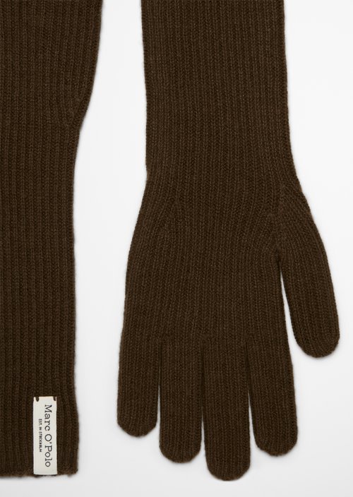 Long Knitted Gloves — Burnt Coffee