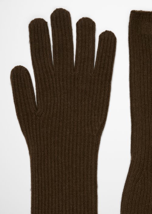 Long Knitted Gloves — Burnt Coffee