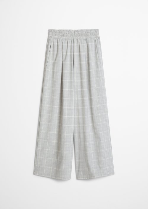 Wide-leg plaid pants — Light Grey