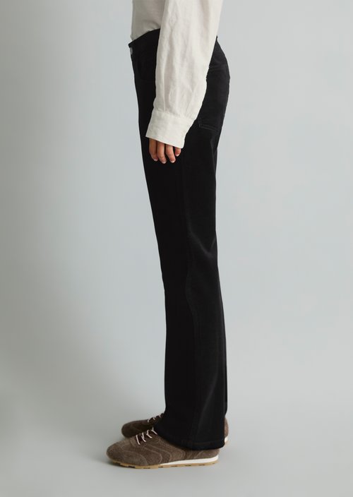Nella Bootcut Cord Pants — Black