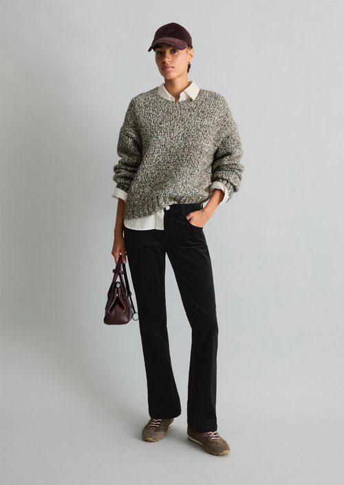 Nella Bootcut Cord Pants — Black