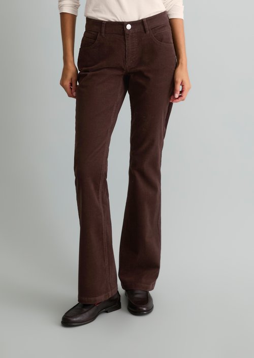 Nella Bootcut Cord Pants — Espresso Brown