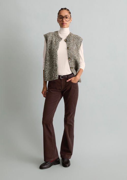 Nella Bootcut Cord Pants — Espresso Brown