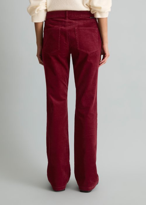 Nella Bootcut Cord Pants — Deep Burgundy
