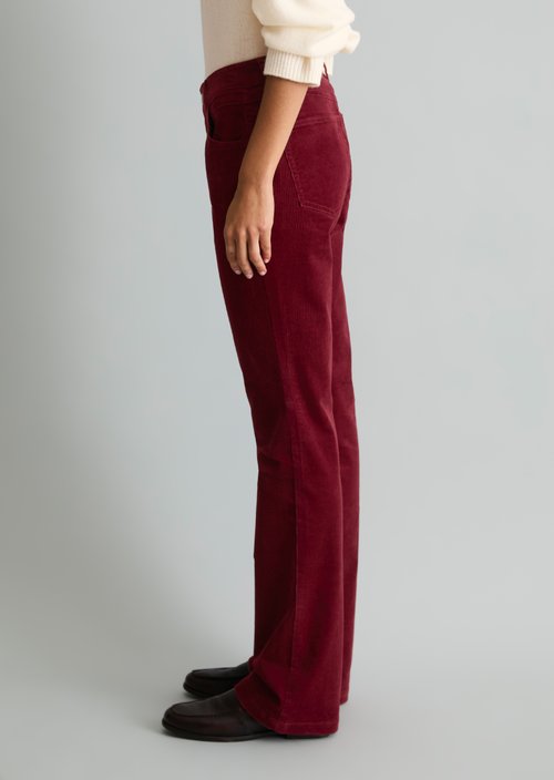 Nella Bootcut Cord Pants — Deep Burgundy
