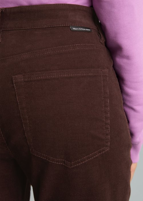 Olina Straight-Leg Cord Pants — Espresso Brown