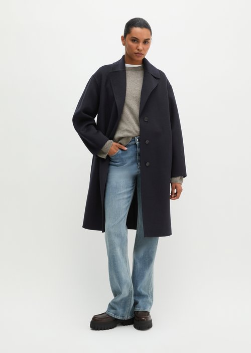 Wool coat relaxed — Deep Night Blue