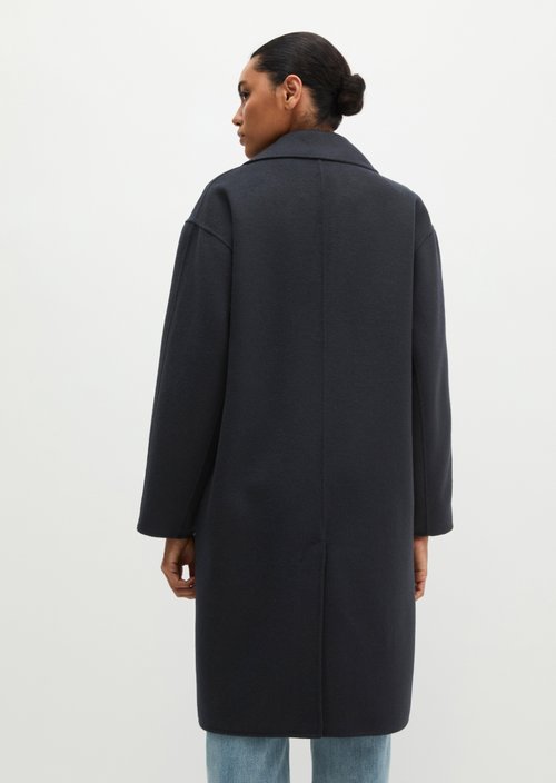 Wool coat relaxed — Deep Night Blue (alternate view)