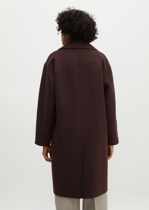 Wool coat relaxed — Black Cherry (alternate view)