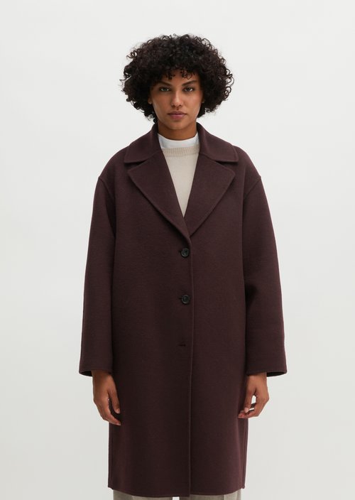 Wool coat relaxed — Black Cherry