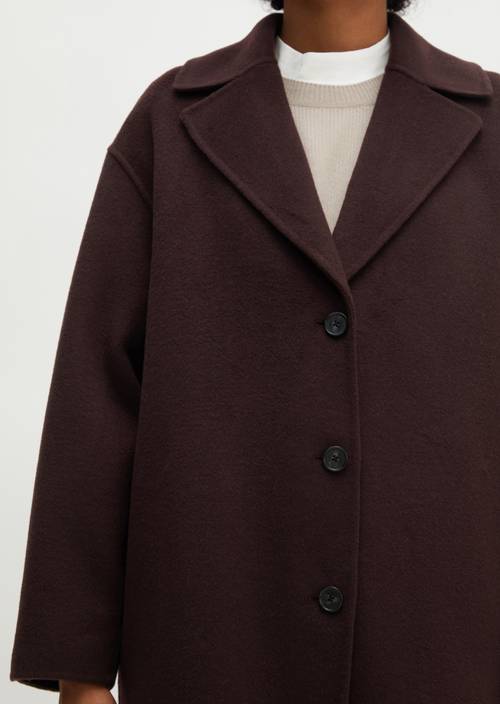 Wool coat relaxed Black Cherry in detail view