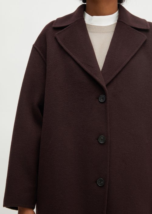 Wool coat relaxed — Black Cherry