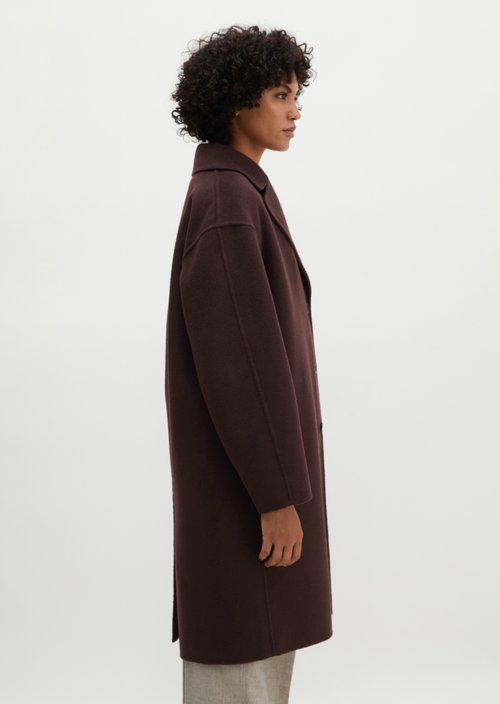 Wool coat relaxed — Black Cherry