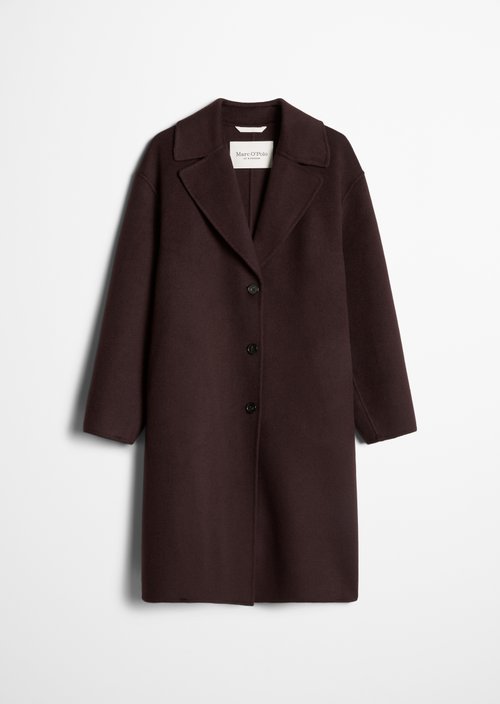Wool coat relaxed — Black Cherry