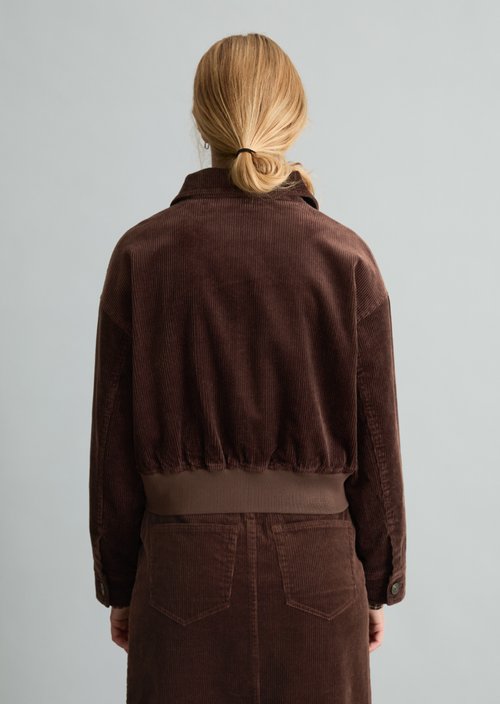 Regular-Fit Corduroy Blouson — Espresso Brown
