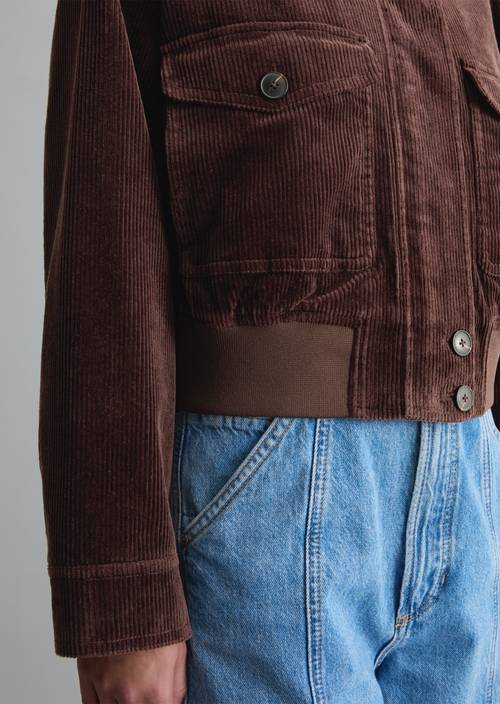 Cordblouson regular Espresso Brown in Detailansicht