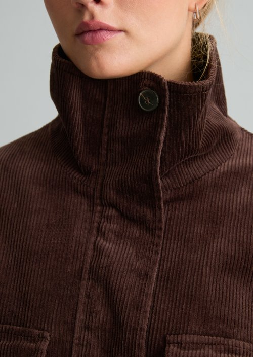 Regular-Fit Corduroy Blouson — Espresso Brown