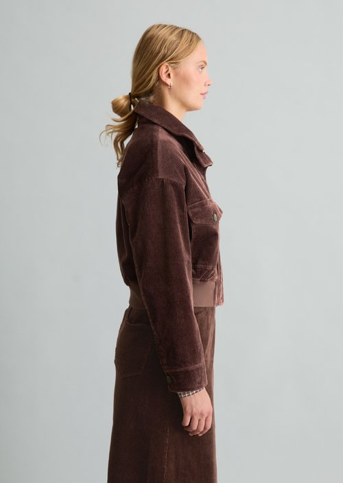 Regular-Fit Corduroy Blouson — Espresso Brown