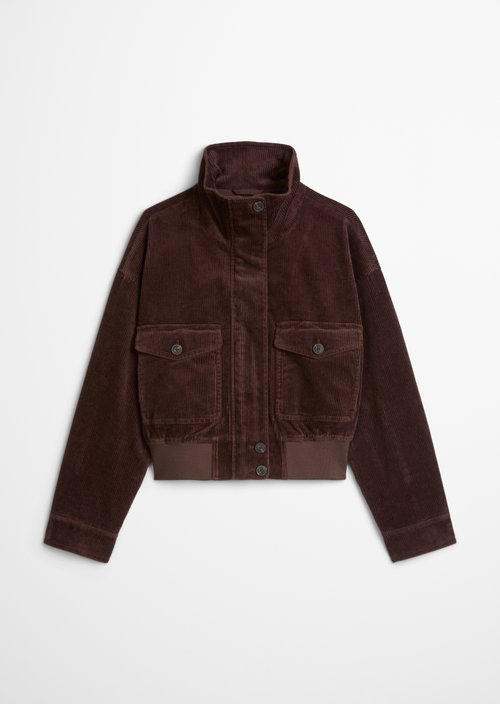 Regular-Fit Corduroy Blouson — Espresso Brown