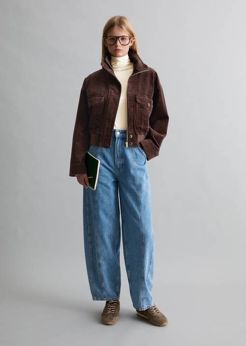 Cordblouson regular Espresso Brown in Frontalansicht