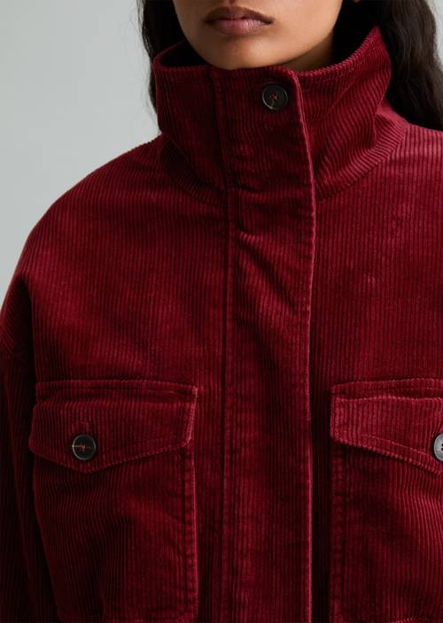 Cordblouson regular Deep Burgundy in Detailansicht