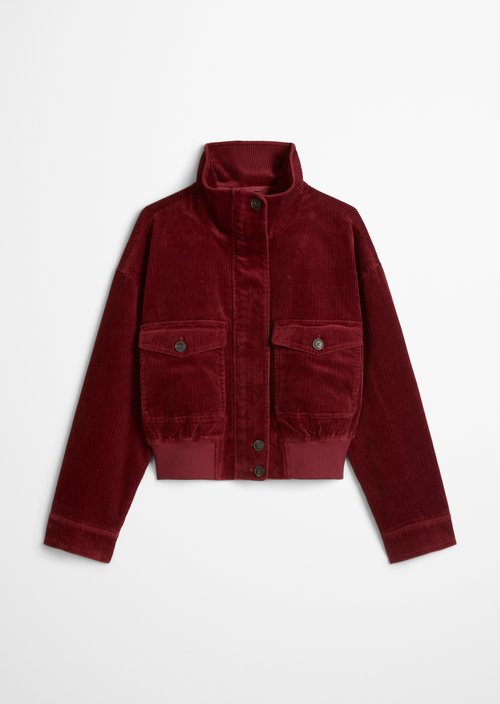 Regular-Fit Corduroy Blouson — Deep Burgundy