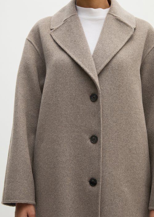 Wool coat relaxed — Stone Taupe Melange