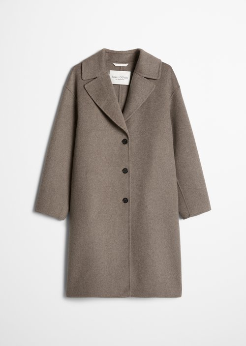 Wool coat relaxed — Stone Taupe Melange