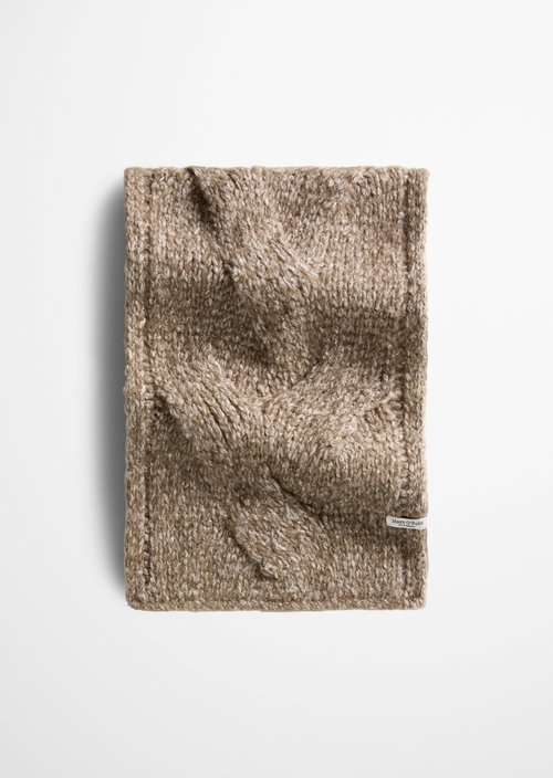 Zopfstrickschal — Dark Brown