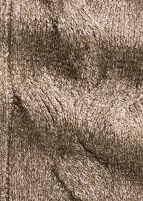 Zopfstrickschal — Dark Brown