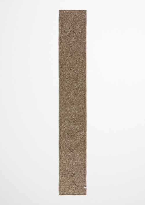 Zopfstrickschal — Dark Brown
