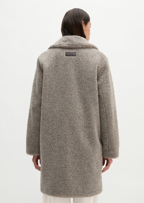 Regular-Fit Teddy Jacket — Stone Taupe Melange