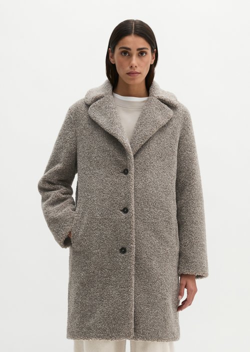 Regular-Fit Teddy Jacket — Stone Taupe Melange
