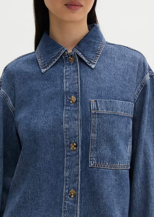 Regular denim blouse — Medium Blue